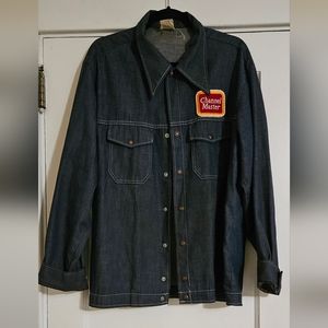 Vintage 80's Channel Master Jean Shirt. Size X-Large. Snap closure.